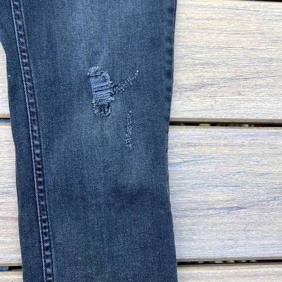 Free People Gray Fringe Crop Black Jeans EUC - Picture 5 of 11